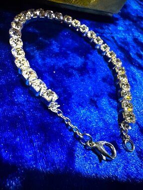 Tennis Bracelet Real Silver Plated High Quality 0.20"w (5 Mm) White Gorgeous